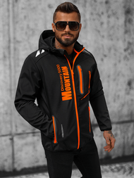 Men's Softshell Jacket - Black and Orange OZONEE JS/HH026/1Z