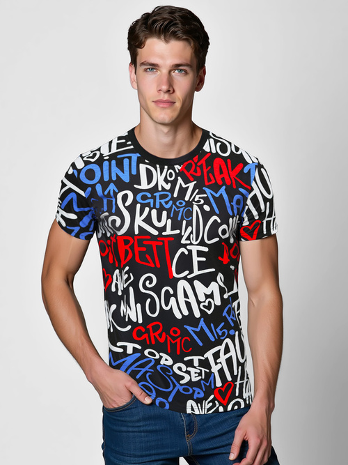 Men's T-shirt - Black OZONEE O/T1271/3Z