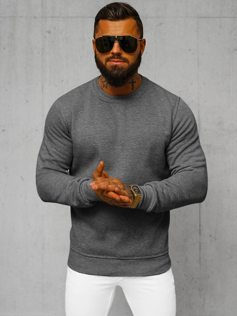 Men's Sweatshirt - Dark grey OZONEE JS/2001-10Z