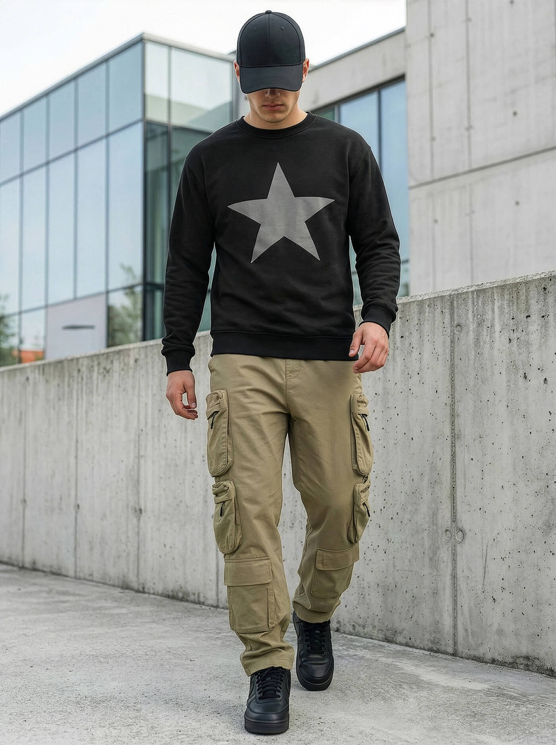 Men's Sweatshirt - Black OZONEE JS/65B3920/3Z