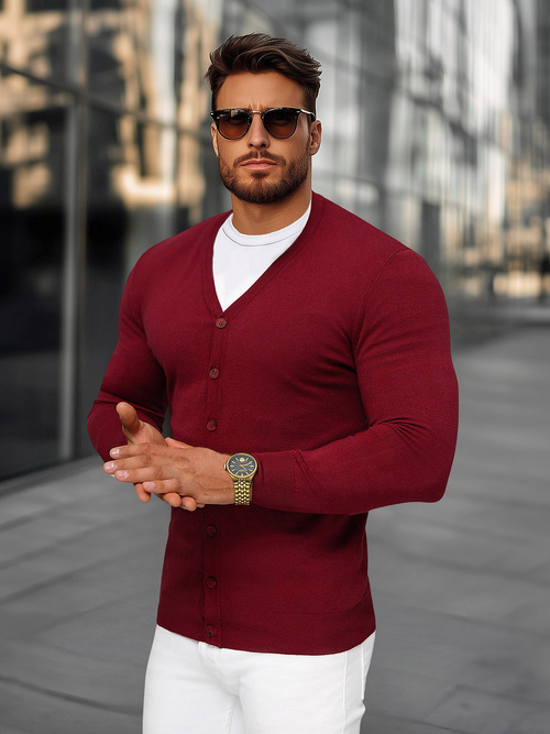 Men's Jumper - Burgundy OZONEE NB/MM6006/7Z