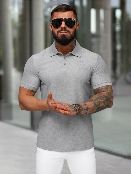 Men's Polo Shirt - Grey OZONEE NB/MT3142