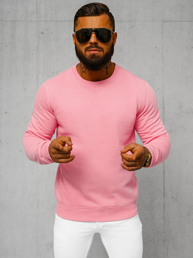 Men's Sweatshirt - Light Pink OZONEE JS/2001-10Z