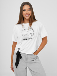Women's T-shirt - White/Black OZONEE JS/RJ77247