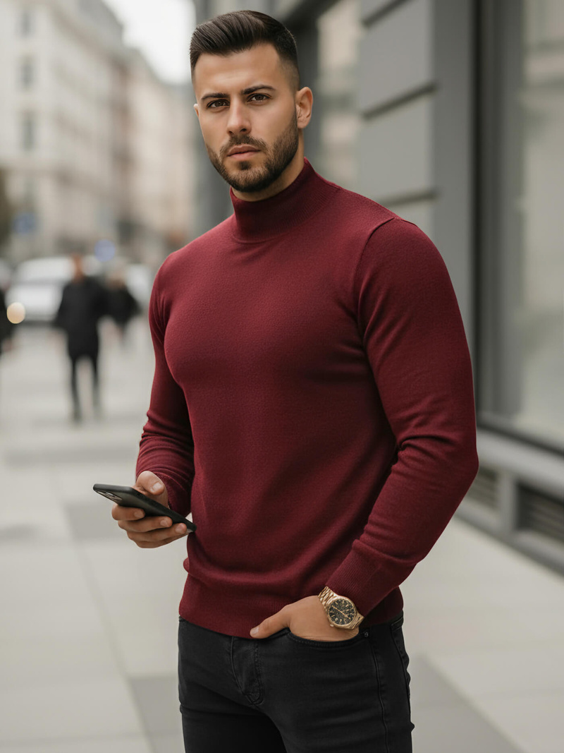 Men's Jumper - Burgundy OZONEE V/V24503