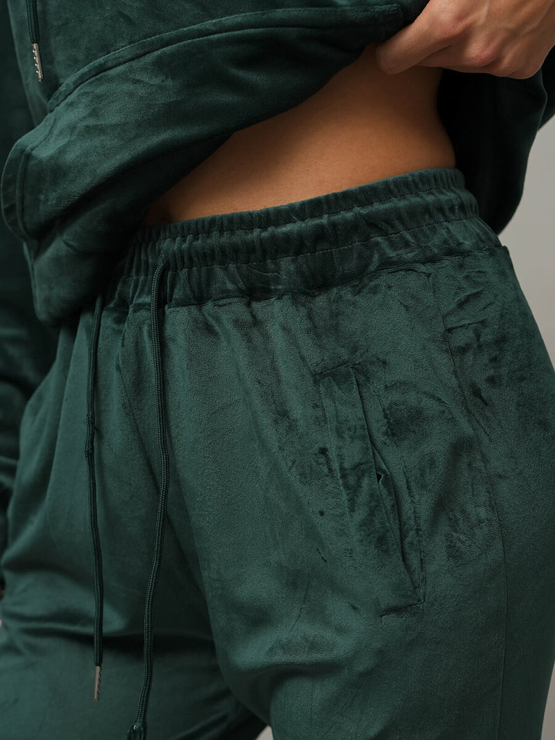 Women's Velour Tracksuit Set - Dark Green OZONEE O/8C1175/9Z