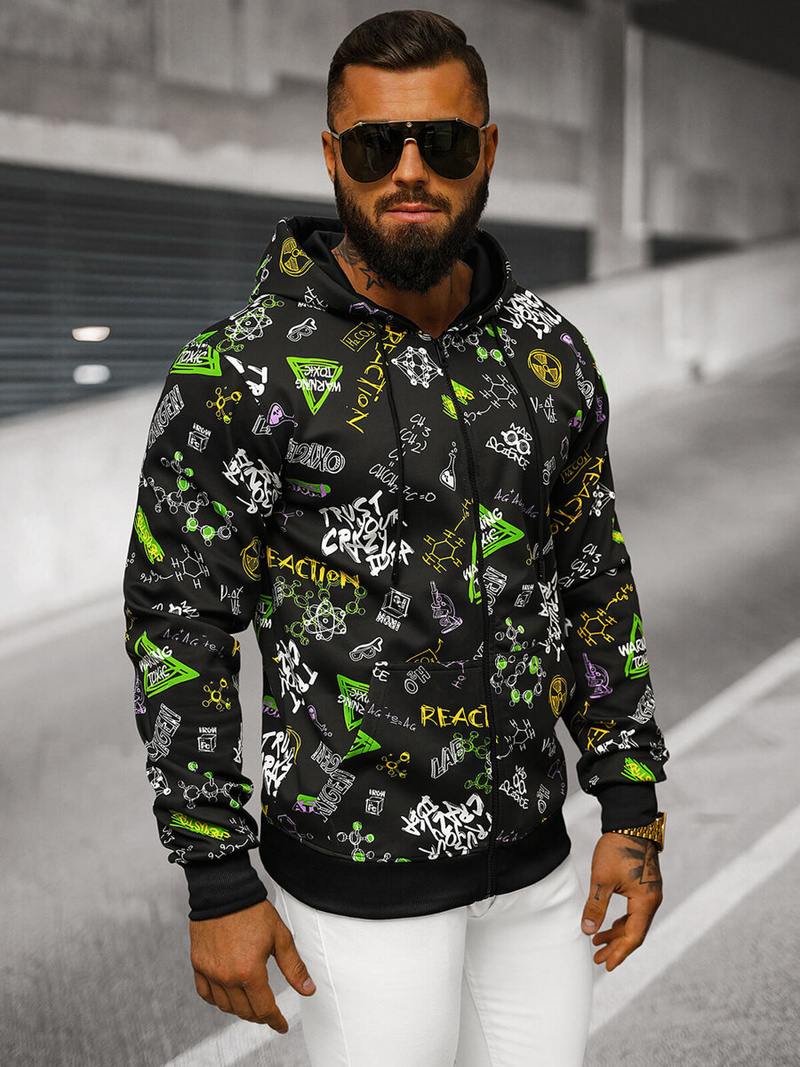 Men's Hoodie - Black OZONEE JS/8B1186/3