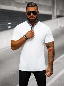 Men's Polo Shirt - White OZONEE O/DA803