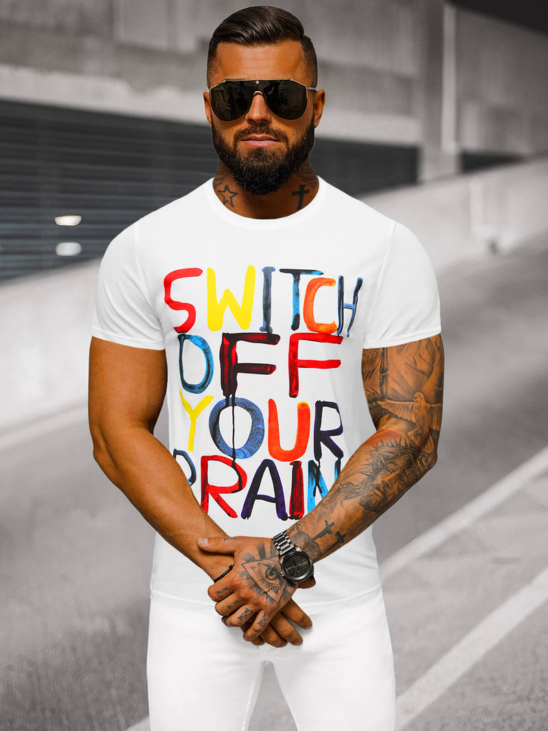 Men's T-shirt - White OZONEE O/T125/1Z