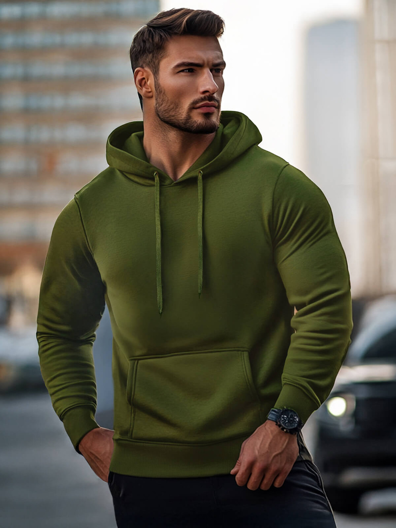 Men's Hoodie - Khaki OZONEE JS/2009Z