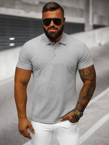 Men's Polo Shirt - Grey OZONEE JS/8T80/2Z