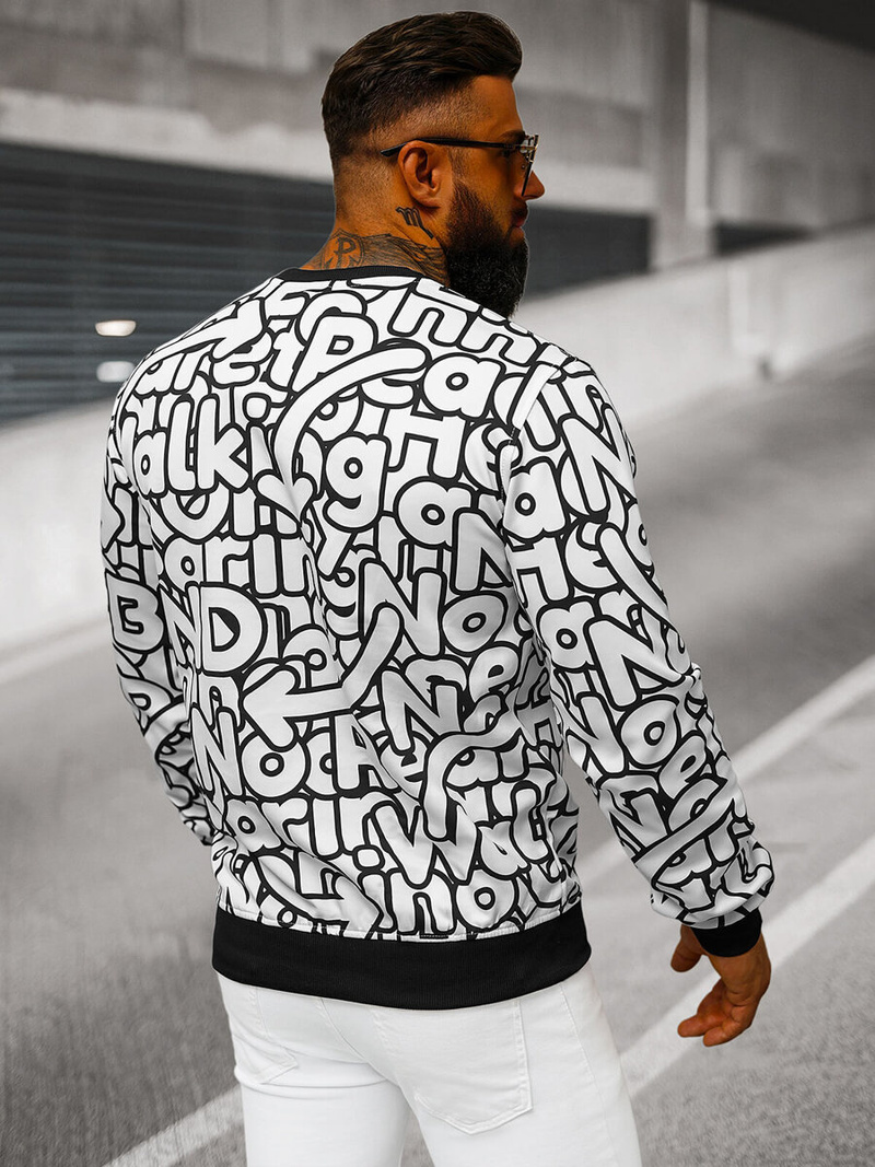 Men's Sweatshirt - White OZONEE JS/8B1137/1