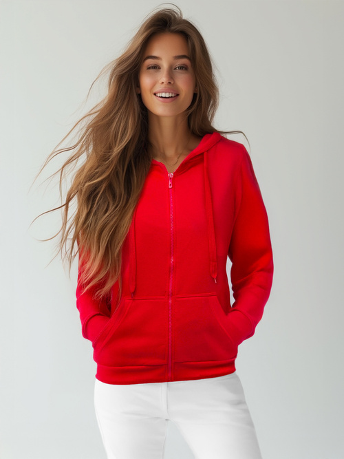 Women's Hoodie - Red OZONEE JS/W03Z