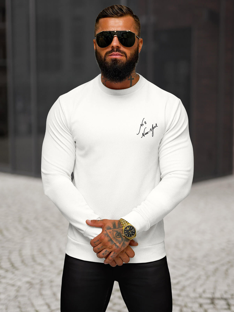 Men's Sweatshirt - White OZONEE O/P2031
