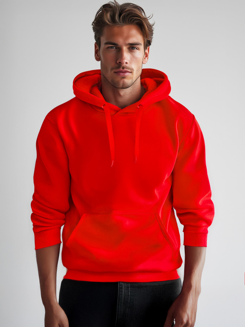 Men's Hoodie - Red OZONEE JS/2009Z