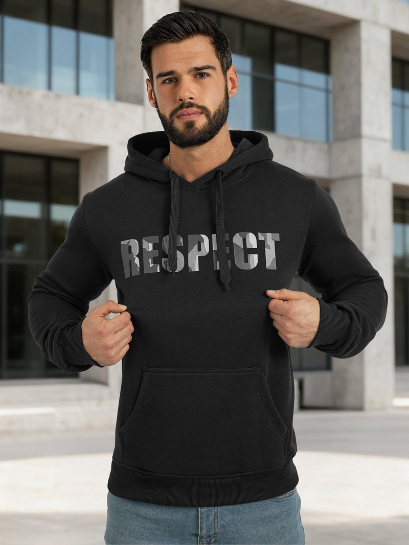 Men's Hoodie - Black OZONEE JS/8B1759/3