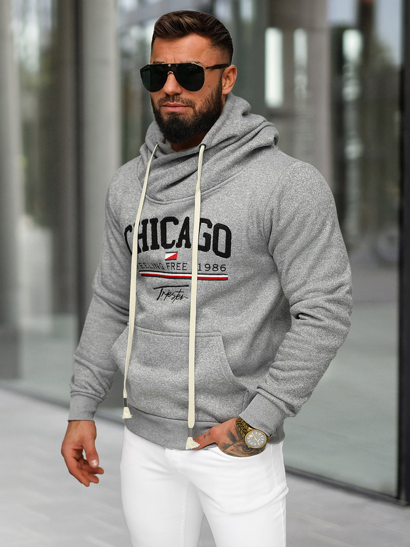 Men's Hoodie - Grey OZONEE O/TT30508
