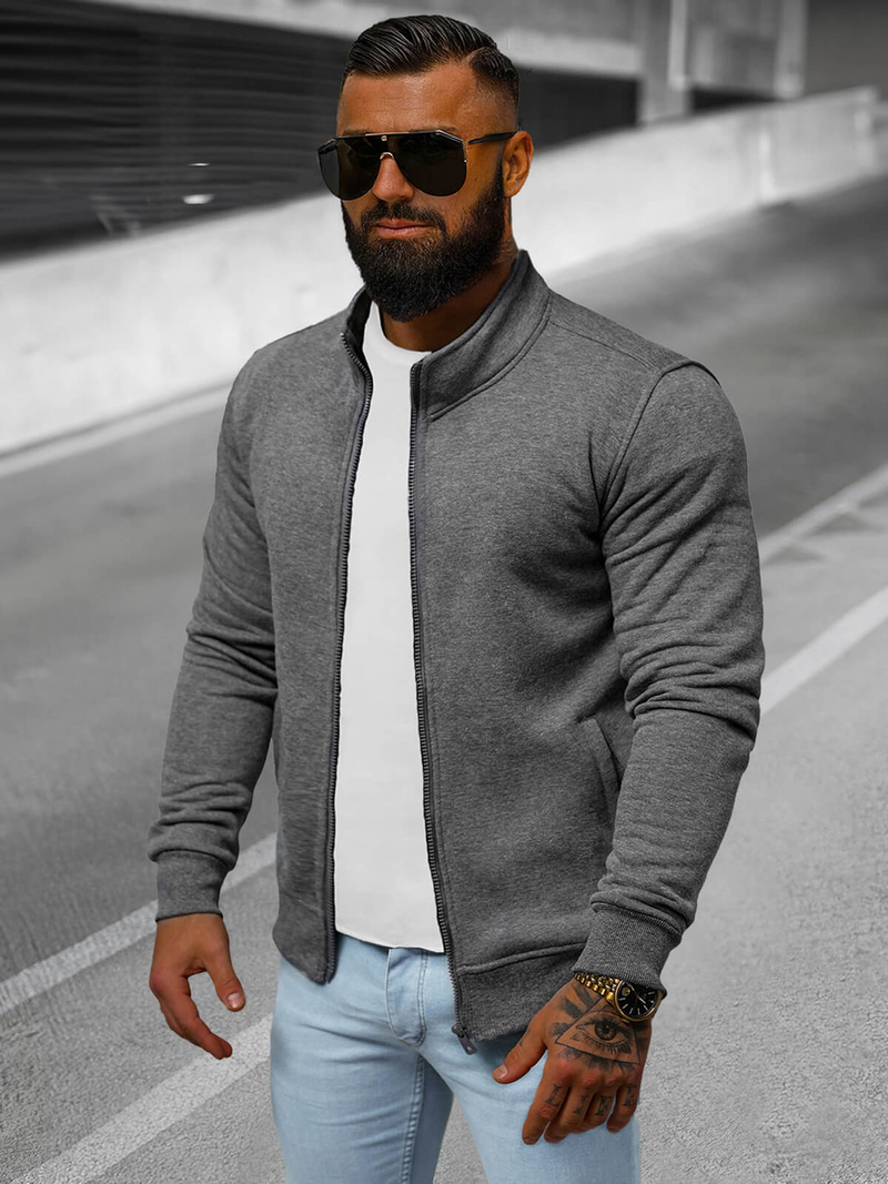 Men's Sweatshirt - Dark Grey OZONEE JS/2002Z