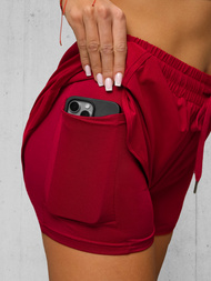 Women's sports shorts - dark red OZONEE JS/XY24015S