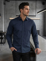 Men's Shirt - Navy Blue OZONEE V/V188Z