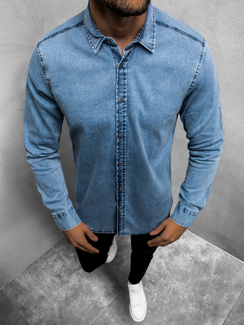 Men's Denim Shirt - Blue OZONEE O/3453Z