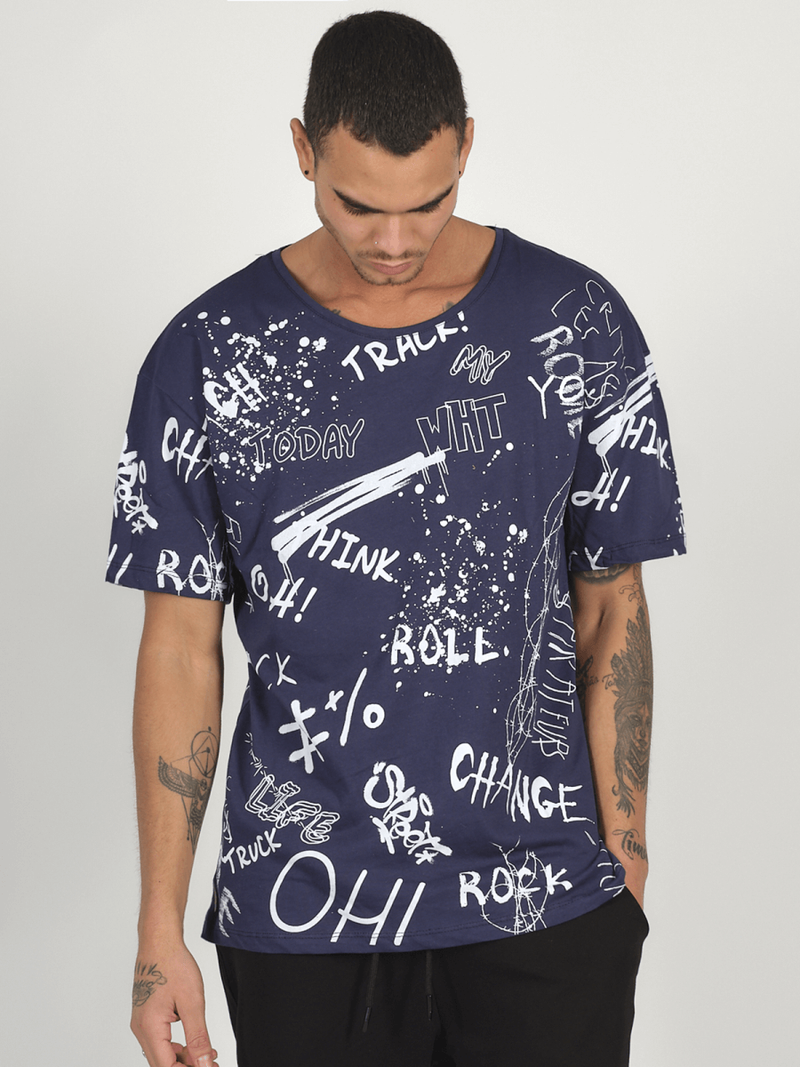 Men's T-Shirt - Navy blue OZONEE MR/21530