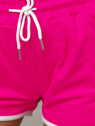 Women's sweat shorts - dark pink OZONEE JS/8K208/19Z