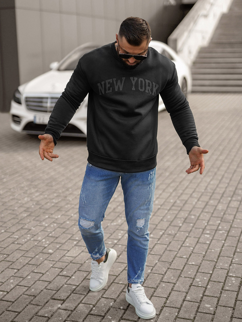 Men's Sweatshirt - Black OZONEE JS/8B1362/3