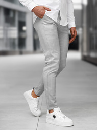 Men's Chino Trousers - Grey OZONEE DJ/5505Z