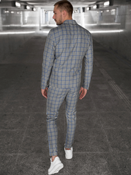 Men's set - jacket and chino pants Grey-Blue OZONEE DJ/5619