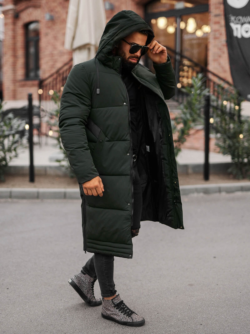 Men's winter jacket - dark green OZONEE JS/19M1290/136