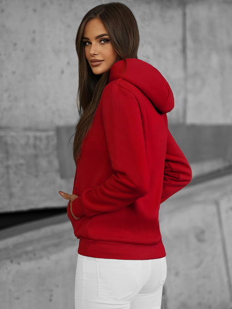 Women s Hoodie dark red OZONEE JS W02Z Men s Clothing Ozonee