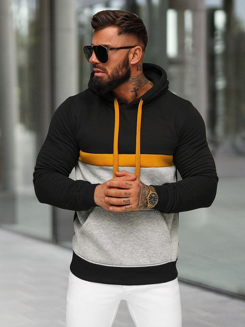 Men's Hoodie - Black OZONEE JS/8B1319/3