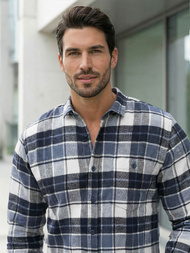 Men's Shirt - Navy Blue OZONEE V/V175Z