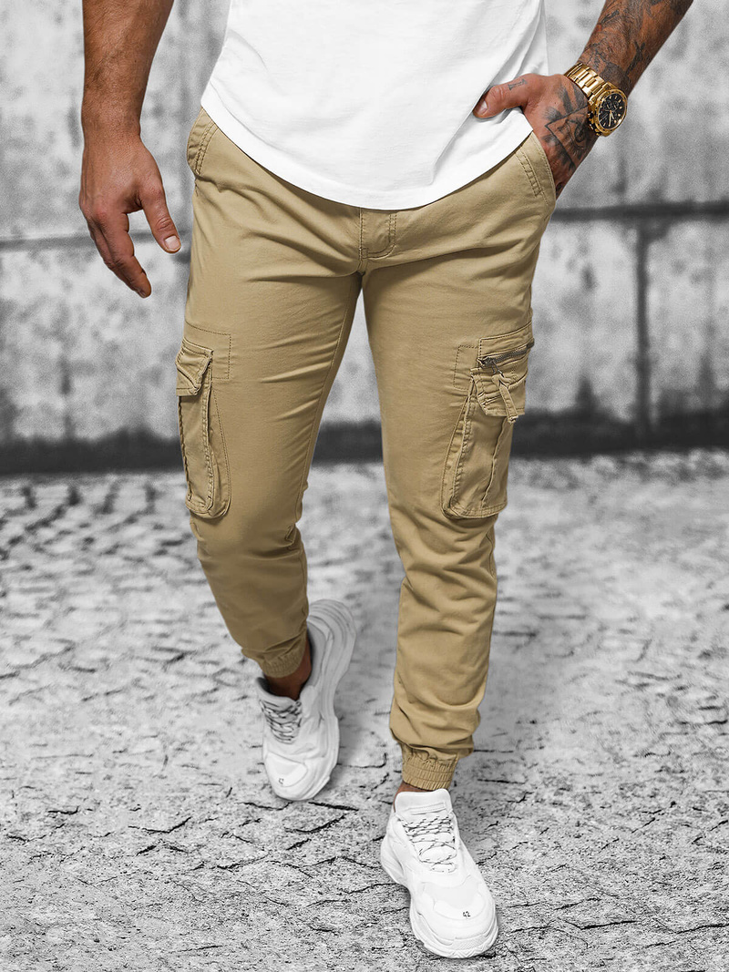 Men's Chinos Jogger - Beige OZONEE NB/MP0201K