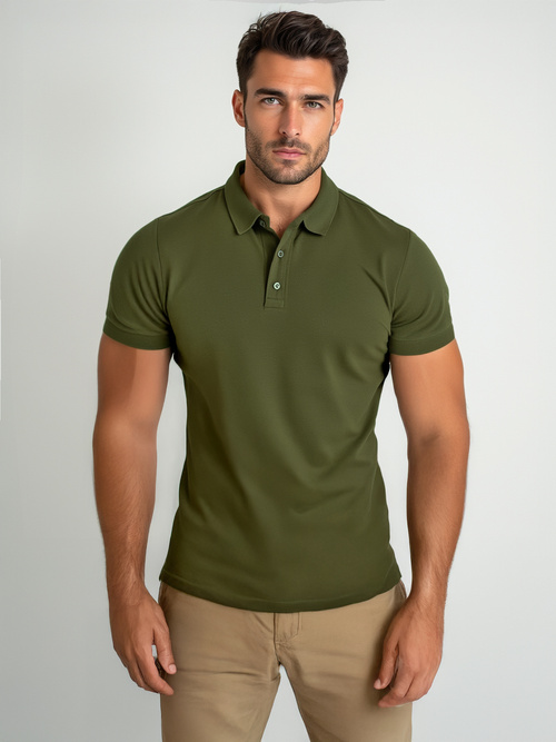 Men's Polo Shirt - Green OZONEE JS/8T80/29Z