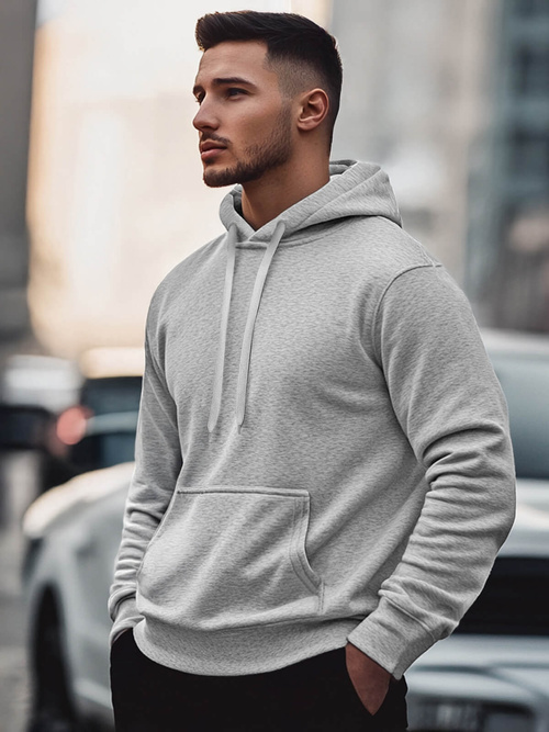 Men's Hoodie - Grey OZONEE JS/2009Z