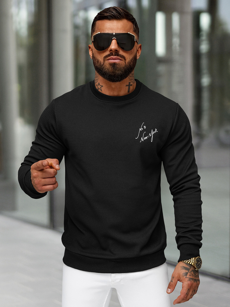 Men's Sweatshirt - Black OZONEE O/P2031Z
