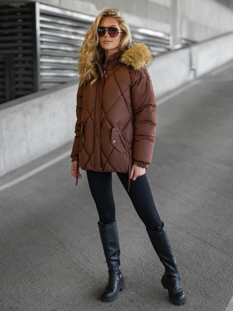 Women's Winter Jacket - Chocolate OZONEE JS/5M3329/158