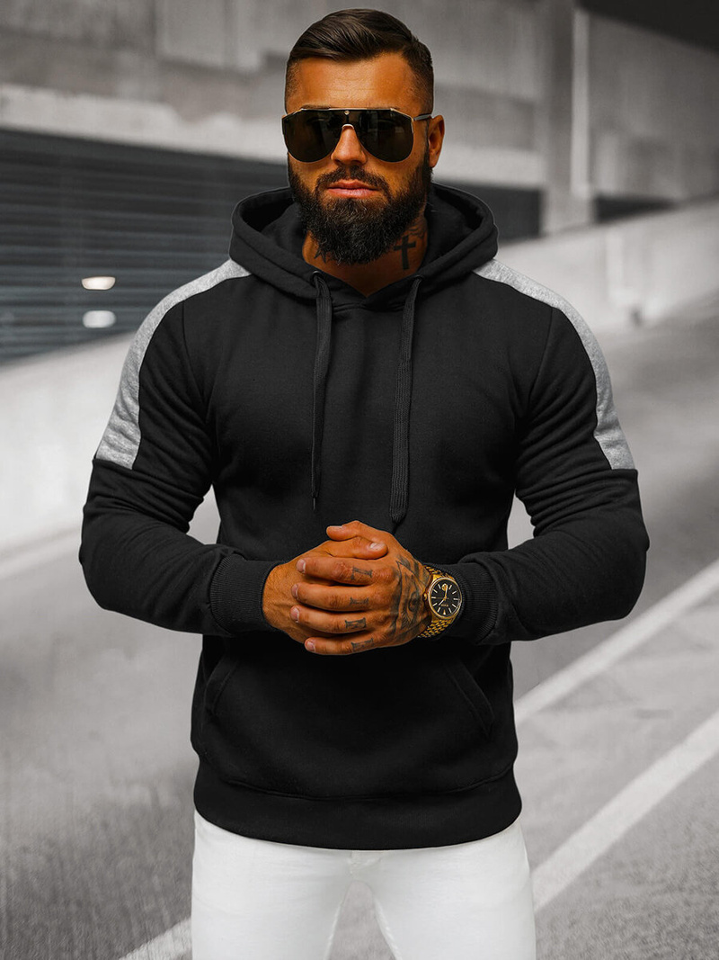 Men's Hoodie - Black OZONEE JS/8B1311/3