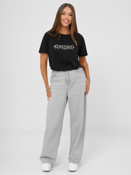 Women's T-shirt - Black/Silver OZONEE JS/YJ77716