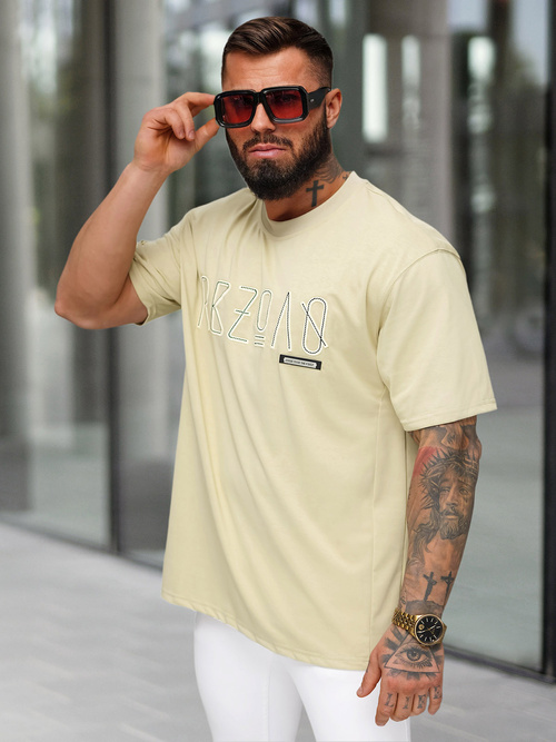 Men's T-shirt - Beige OZONEE O/QQ1185