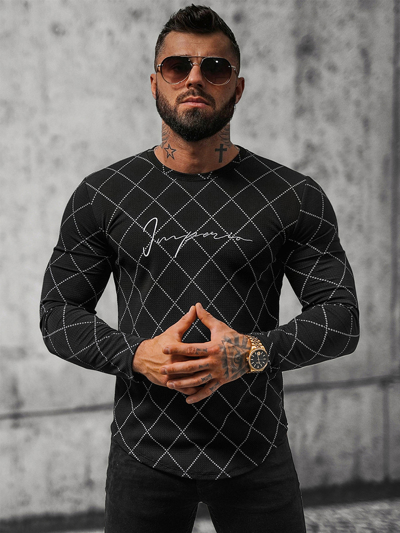 Men's Sweatshirt - Black OZONEE O/5919BZ