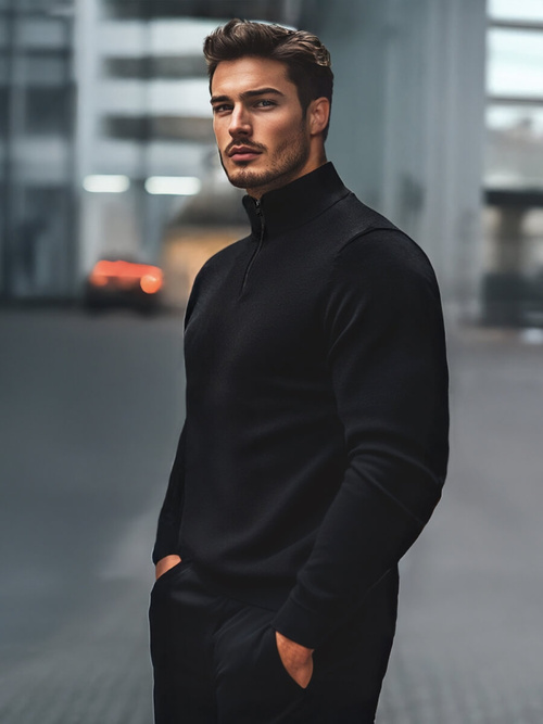 Men's Jumper - Black OZONEE NB/MM6007/4Z