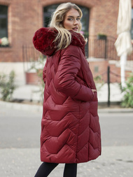 Women's Winter Jacket - Burgundy OZONEE JS/5M3229/1Z