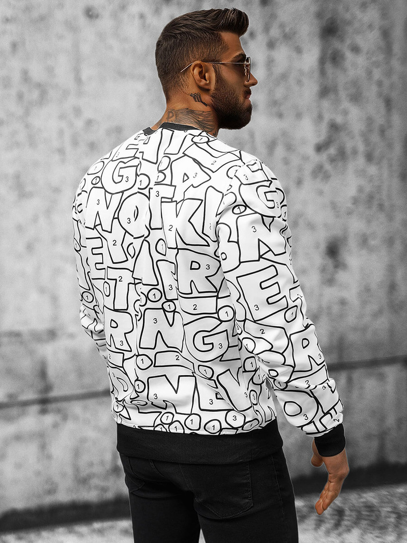 Men's Sweatshirt - White OZONEE JS/8B1136/1