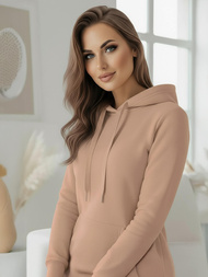 Women's Hoodie - Dark Beige OZONEE JS/YS10003/91Z