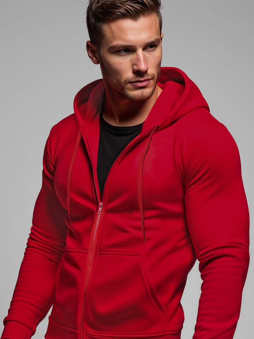 Men's Hoodie - dark-red OZONEE JS/2008