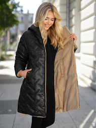Women's long winter jacket - black OZONEE JS/5M3352/392
