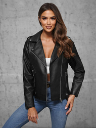 Women's Leather Jacket Black OZONEE JS/11Z8060